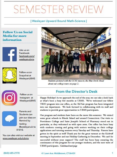 Fall 2016 Semester Review Newsletter picture